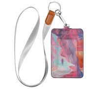The Way of Life - Porte-badge en cuir pour femme avec lanière et porte-carte pour carte d'identité pour bureau, hôpital et permis de conduire