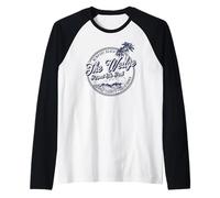 The Wedge - Badge de Surf rétro de Newport Beach en Manche Raglan