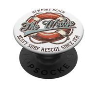 The Wedge Newport Beach Surf Rescue Style Nautique Vintage PopSockets PopGrip Adhésif