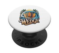 The Wedge Newport sur la scène de surf de Beach Shore Break PopSockets PopGrip Adhésif