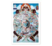 The Wheel of Life, Tibet Poster 40 x 60 cm Déco colorée Tableaux Décoration murale