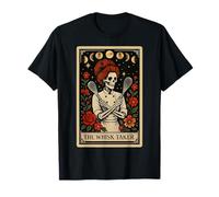 The Whisk Taker Baking Baker Tarot Card Squelette Witchy T-Shirt