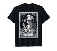 The Whisk Taker Baking Baker Tarot Card Squelette Witchy T-Shirt