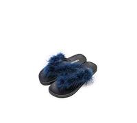 The White Brand Femme Feather Tongs, Bleu (Navy Navy), 38 EU