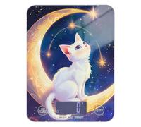 The White Cat on The Moon Mini balance alimentaire portable de voyage 5 kg/5 g avec 4 unités pour la fabrication de savon cétogène (piles non incluses)