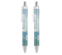 The White Cliffs of Dover Lot de 2 stylos à bille rétractables à encre bleue Pointe fine 0,5 mm Fournitures de bureau