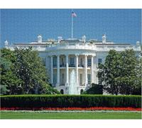 The White House in Washington DC with Beautiful Blue Sky Puzzle 1000 pièces en bois pour adultes et amis - Cadeau pour décoration d'intérieur