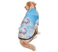 The White Little Dog in The Snow Sweat à capuche pour chien - Vêtement en polyester doux et respirant pour chiens de taille moyenne et grande