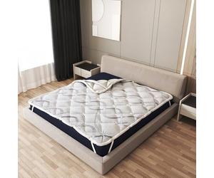 The White Stone Surmatelas 135 x 190 cm | Correcteur de Matelas aux Propriétés Ergonomiques | Garnissage en Fibre Ovatta Soft | Hauteur 5 cm | Tissu Respirant, Hypoallergénique et Anti-acariens