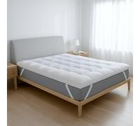 The White Stone Surmatelas 160 x 190 cm | Rembourrage en Ouate 1000 g/m² | Surmatelas Extra Confort avec Chambre d’Air Respirante Intégrée | Effet Nuage