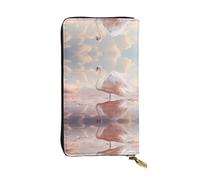 The White Swan. Portefeuille en cuir imprimé, 7,5 x 4,1 pouces de long, porte-cartes de crédit, portefeuille de voyage portable