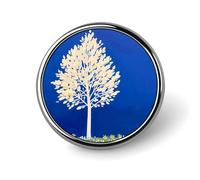 The White Tree Badge rond mignon en émail Broche bouton personnalisé Décoration de vêtements Unisexe Porte-badge Chapeaux Sacs Chemises Décor
