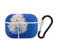 The White Tree Coque pour AirPods Pro avec anneau porte-clés - Coque rigide en polycarbonate pour AirPods Pro de 2e génération pour homme et femme - Facile à ouvrir - Style blanc