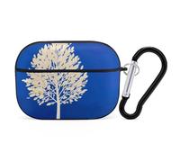 The White Tree Coque pour AirPods Pro avec anneau porte-clés - Coque rigide en polycarbonate pour AirPods Pro de 2e génération pour homme et femme - Facile à ouvrir - Style noir