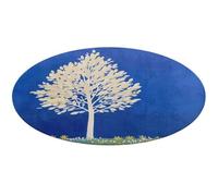 The White Tree Tapis de bain doux et absorbant et antidérapant pour chambre à coucher, salon, décoration d'intérieur - 80 x 80 cm - Motif arbre blanc