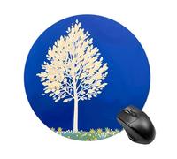 The White Tree Tapis de souris rond lisse pour jeu vidéo extra densité portable confortable pour bureau, maison, bureau, 20 x 20 cm
