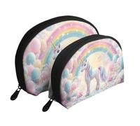 The White Unicorn Lot de 2 trousses de maquillage portables Motif licorne, blanc, Taille unique