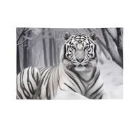 The Wild Bannière à suspendre imprimée tigre blanc pour Halloween, Noël, 120 x 180 cm, toile de fond pour photographie, tapisserie murale pour toile de fond d'anniversaire, décoration d'événement en