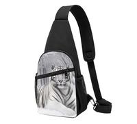 The Wild White Tiger Sac à bandoulière léger et réglable pour homme, femme, enfant, Noir , Taille unique, Sac à dos de