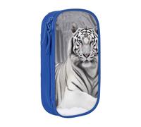 The Wild White Tiger Trousse à crayons de grande capacité avec double couche pour étudiants, enseignants, adultes, bleu, Taille unique, Cartable