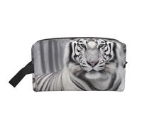 The Wild White Tiger Trousse de maquillage de voyage portable de grande capacité pour femme, blanc, Taille unique, Trousse de maquillage