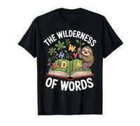 The Wilderness of Words Sloth Book Reader Kids T-Shirt