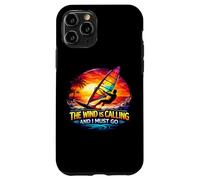 The Wind is Calling and I Must Go Planche à Voile Plaisir de Planche à Voile Coque pour iPhone 11 Pro