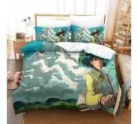 The Wind Rises Housse De Couette Imprim¿¿E D Parure De Lit Pi¿¿Ces Avec Taies D'oreiller Zipp¿¿Es - Housse De Couette Confortable En Polycoton Super Dou