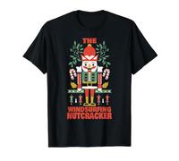 The Windsurfing Nutcracker Funny Christmas Windsurfing T-Shirt Graphique avec Valeur, Homme, Noir, L