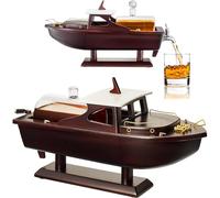 The Wine Savant Ensemble de carafe à décanter pour whisky et vin 800 ml - Distributeur de boissons pour vin, whisky, navire dans une bouteille, ensemble de bar, liqueur, scotch, bourbon, cadeau