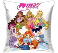 The Winx Club Pillow Housse De Coussin Vintage En Coton Et Toile De Jute Motif Père Noël 45,7 X 45,7 Cm