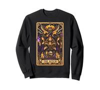 The Witch Chat Noir Tarot Gothique Halloween Lune Femme Fille Sweatshirt