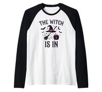 The Witch is in Funny Halloween Moon Broom Manche Raglan