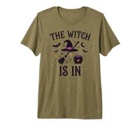 The Witch is in Funny Halloween Moon Broom T-Shirt Haut de Gamme