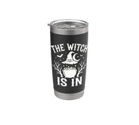 The Witch Is In Funny Halloween Moon Gobelet isotherme en acier inoxydable double paroi