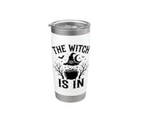 The Witch Is In Funny Halloween Moon Witchy Gobelet isotherme en acier inoxydable double paroi