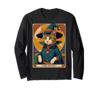 The Witch Kitten Carte de Tarot Vintage pour Halloween Manche Longue