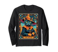 The Witch Kitten Carte de Tarot Vintage pour Halloween Manche Longue