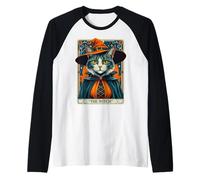 The Witch Kitten Carte de Tarot Vintage pour Halloween Manche Raglan