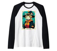 The Witch Kitten Carte de Tarot Vintage pour Halloween Manche Raglan