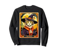 The Witch Kitten Carte de Tarot Vintage pour Halloween Sweatshirt