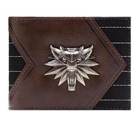 The Witcher 3 Wild Hunt Médaillon de Loup Emblème Portefeuille Bi-Fold Porte-ID & Porte-Cartes, Marron