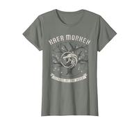 The Witcher Kaer Morhen Medallion Tree T-Shirt, Femme, Vert Kaki chiné, M
