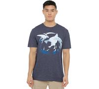 The Witcher Logo Silhouette Unisex T Shirt, Heather Navy, XX-Large, Bleu Marine chiné, XXL Mixte