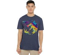 The Witcher Rainbow Paint Crest T-Shirt Unisexe, Bleu Marine, Taille L