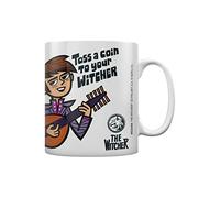 The Witcher Tasse à café en céramique Motif jetée d'une pièce de monnaie 315 ml