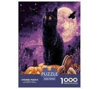 The Witch's Cat Puzzle 1000 Pièces Educa Jouet en Bois Divertissement Créatif De l'art De La Décoration Jeu Éducatif Challenge Toy pour Adultes Et Enfants À Partir De 12 Ans 70x50cm/1000pcs