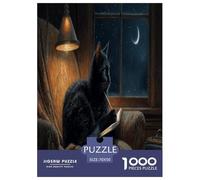 The Witch's Cat Puzzle 1000 Pièces Educa Jouet en Bois Jeu D'Intelligence Décoration Intérieure Jeu Éducatif Challenge Toy Adultes & Enfants des 14 Ans 70x50cm/1000pcs