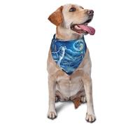 The Wolf And The Owl Moonlight Printed Graphic Pet Triangle Scarf for Dogs & Cats Adjustable Cute Pet Bandana for & Photo Shoots