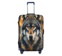 The Wolf Head in Gaze Housse de protection anti-rayures pour bagages de 45,7 à 81,3 cm, Noir , S